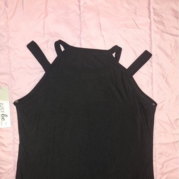 Ladies Small Black Cut Out Sleeve Top Shirt - Picture 8 of 8